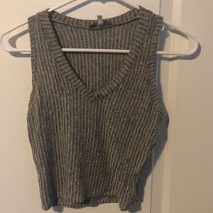 Grey Crop Top Knit